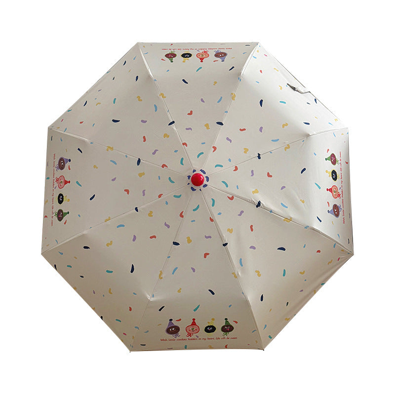 Damen Faltbarer Regenschirm mit verspielten Cartoon-Motiven Brehn