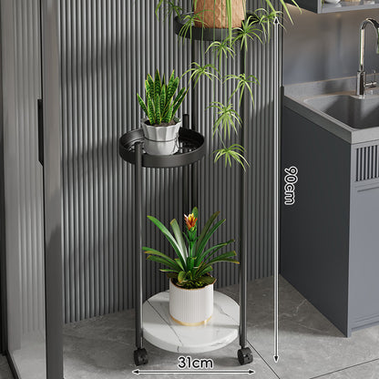 Rolling Vertical Plant Stand mit Marmor-Effekt-Basis und arretierbaren Rollen