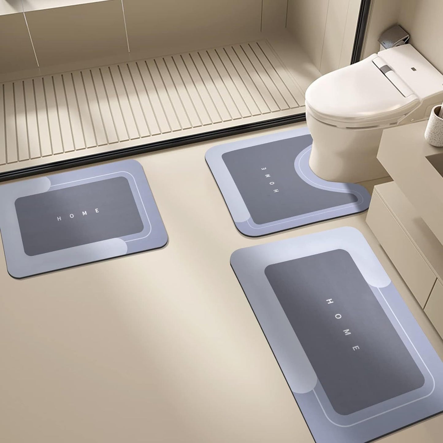 Stylische Badezimmermatten-Set
