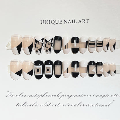 Geometrisches Design Press-On Nägel