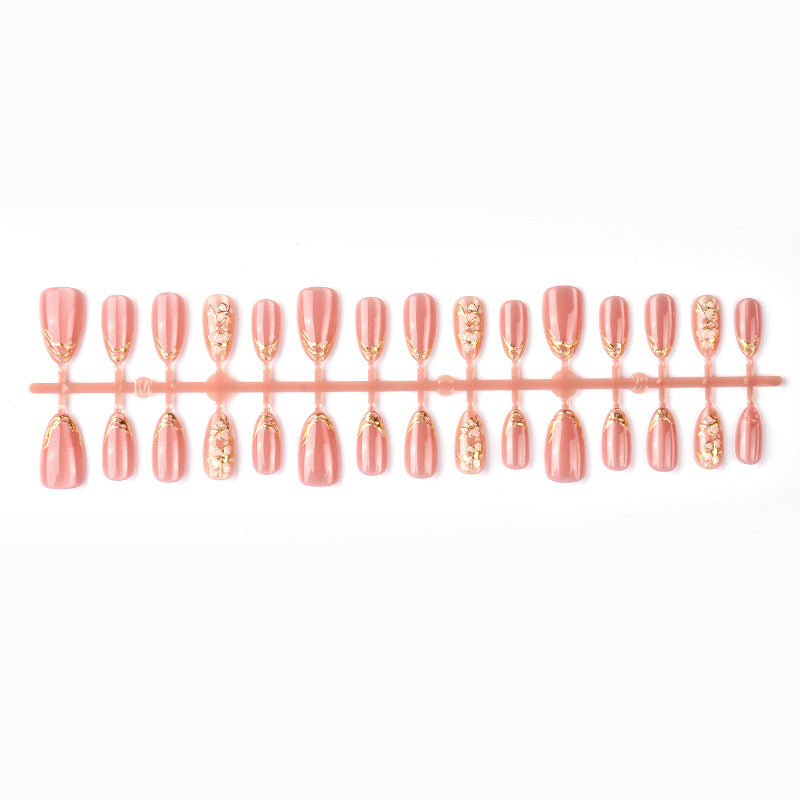 Elegantes blumeninspiriertes Press-On Nagelkunstset Brehn