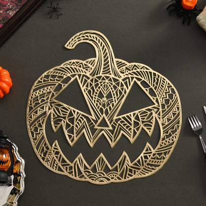 Filigranes Kürbis-Tischplätzchen aus hitzebeständigem Kunststoff für Halloween-Tischdeko