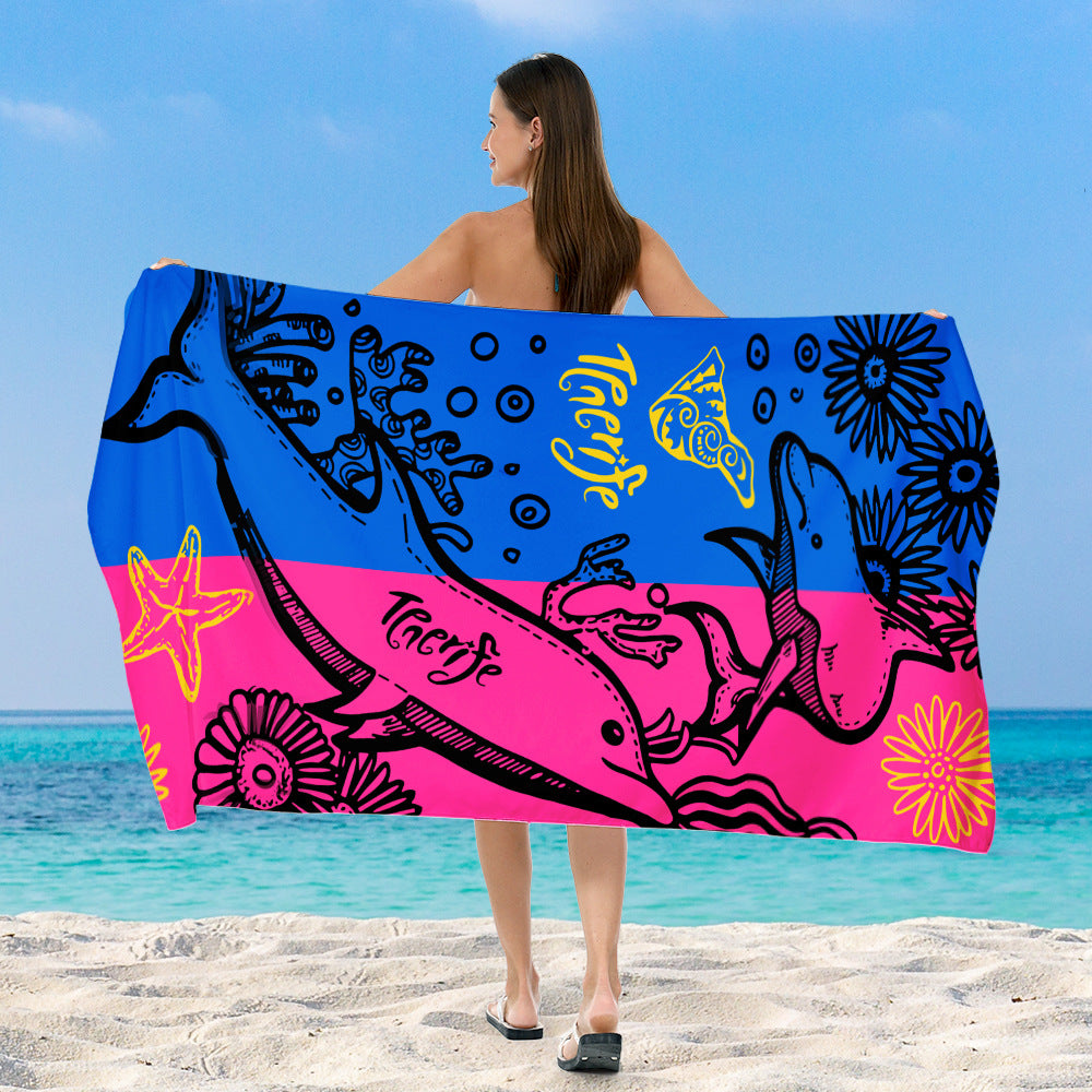 Strandtuch mit lebhaftem, buntem Tiermotiv Brehn