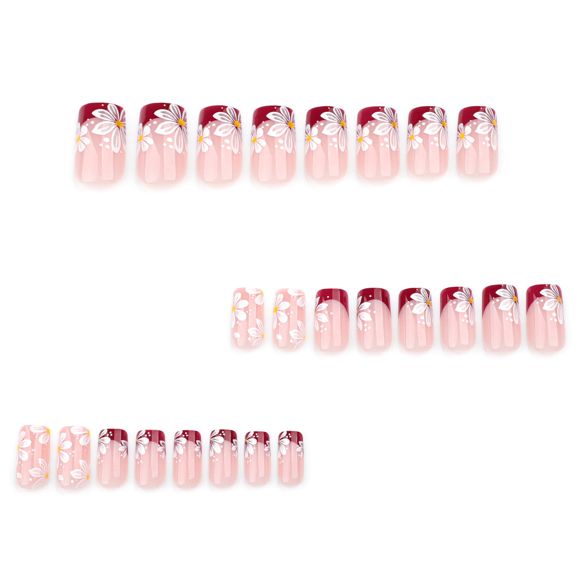 Kunstvolle Nagelverlängerungen mit Blumenmotiv Brehn