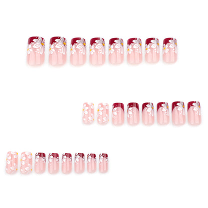 Kunstvolle Nagelverlängerungen mit Blumenmotiv Brehn