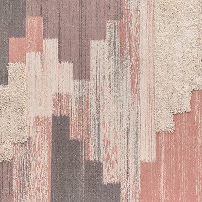 Moderner gewebter Wohnzimmer-Teppich mit abstrakter Struktur und getufteten Hochflor-Akzenten Brehn