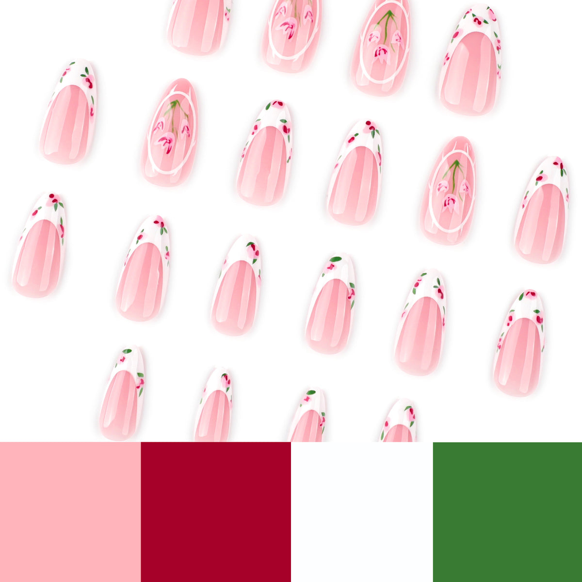 Kunstvolle Nagelverlängerungen mit floralem Design Brehn