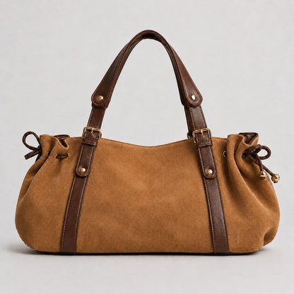 Strukturierte Wildleder-Handtasche