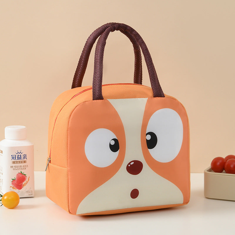 Süße tierische isolierte Lunch-Tasche Brehn