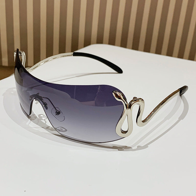 Damen modische Oversized-Sonnenbrille mit innovativem Metallrahmen und einzigartigem Design Brehn