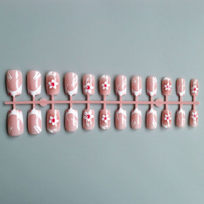 Floral Französische Spitze Nagelkunst Set