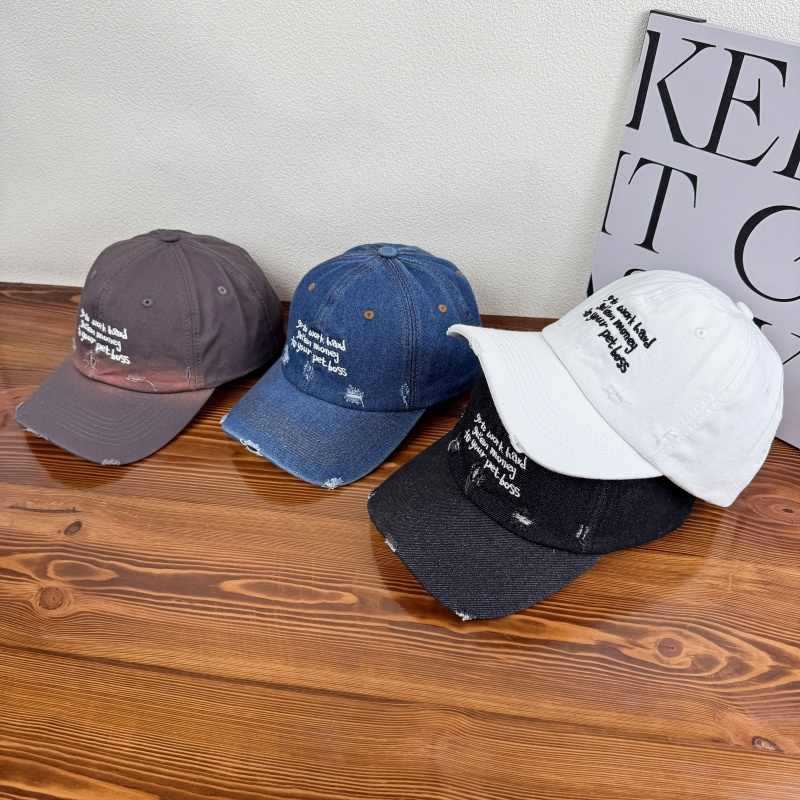 Damen Distressed Denim Statement Cap Brehn