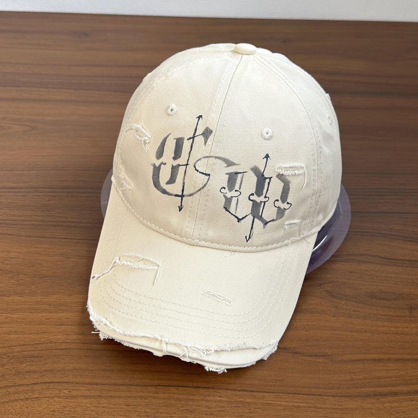 Herren Distressed Graphic Bestickte Mütze Brehn