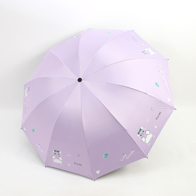 Damen Faltbarer Regenschirm mit niedlichem Panda-Motiv Brehn