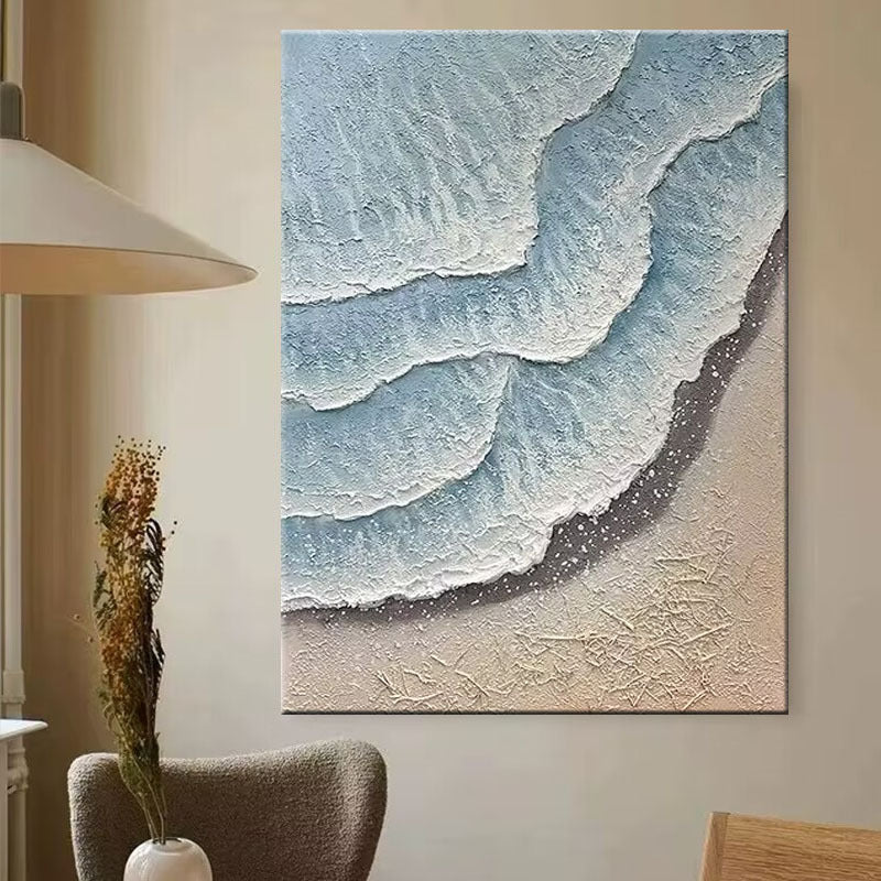 Texturiertes Küstenwellen-Leinwandkunstwerk