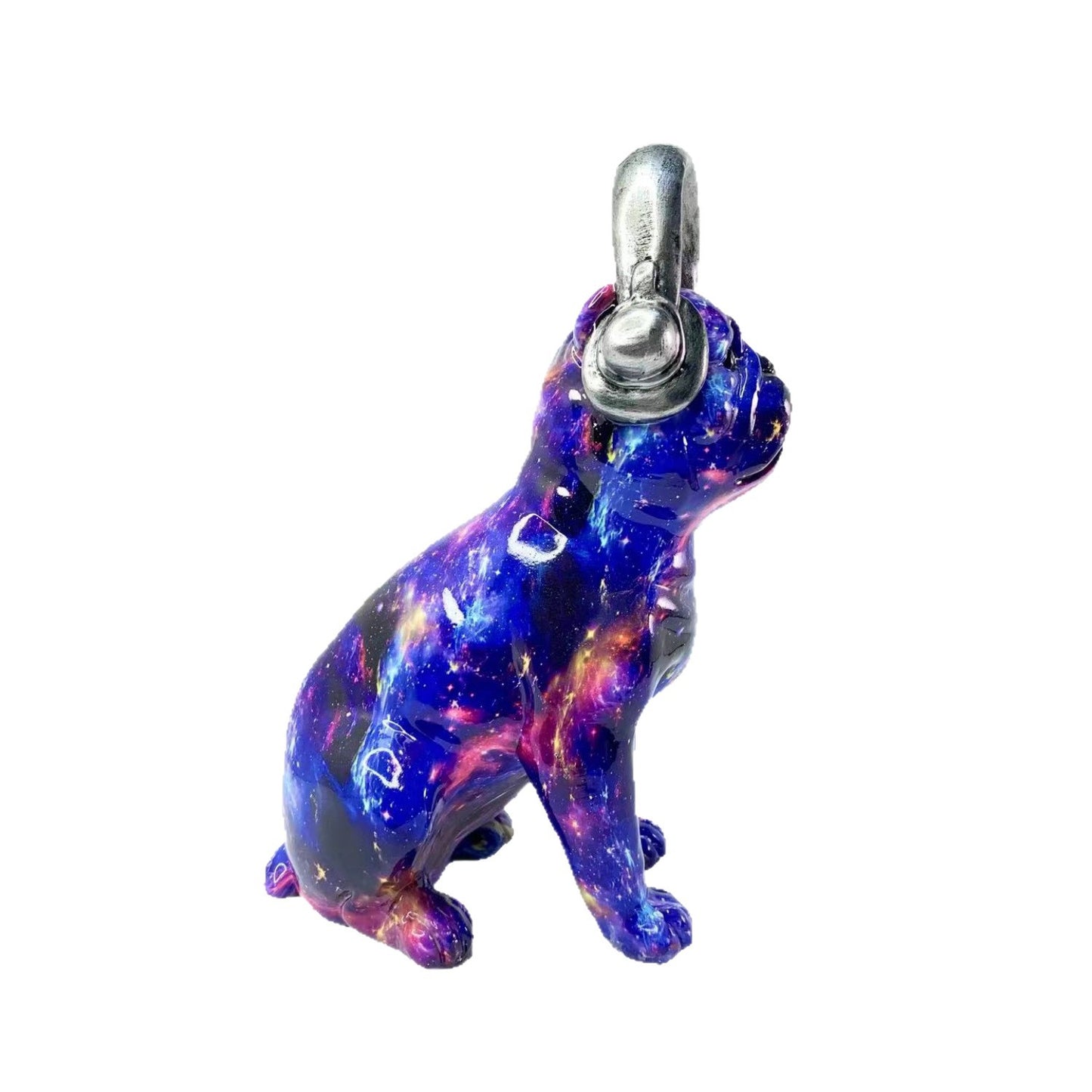 Bunte Dekofigur eines Hundes im modernen Design Brehn