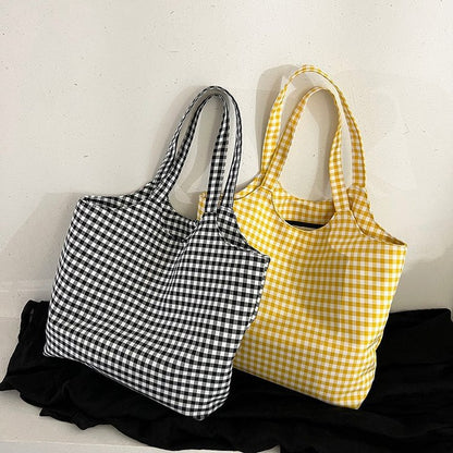 Kariertes Gingham Tragetasche