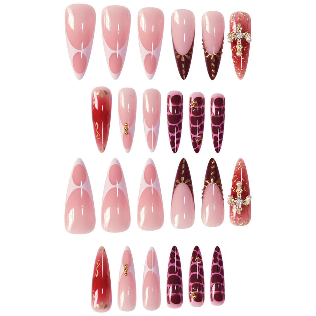 Glamouröse dekorative Stiletto-Press-on-Nagelset Brehn