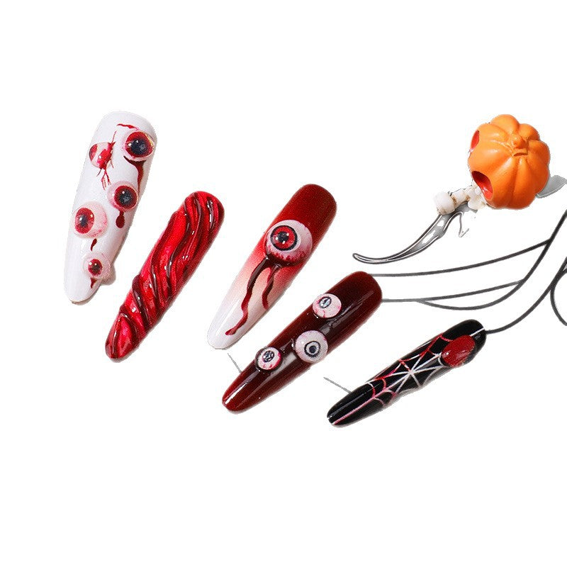 Kreatives Halloween-Themen Press-On-Nagelset Brehn