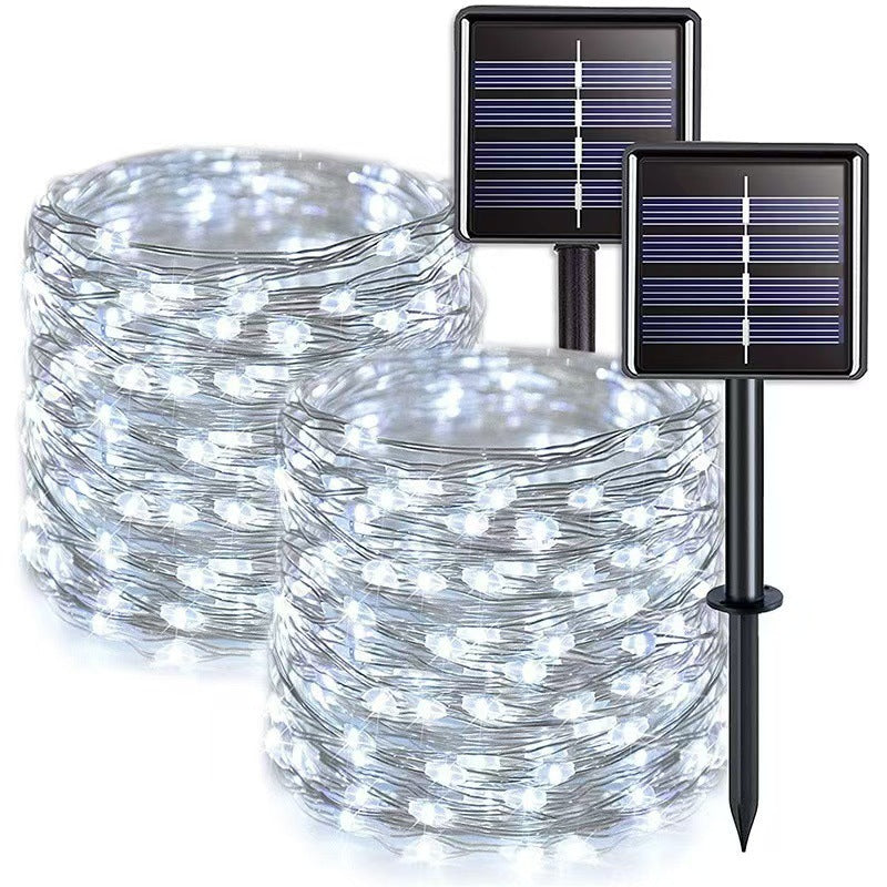 Solar Kupferdraht Feen Lichterkette mit Dual Stake Panels Brehn
