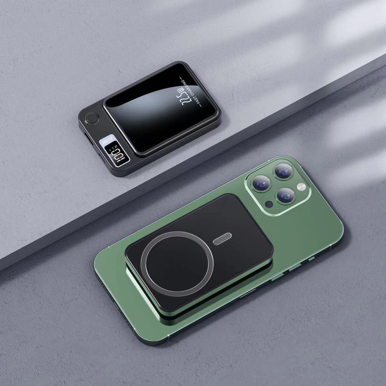 Tragbare Powerbank mit Intelligentem Lcd-Display und Kabelloser Ladefunktion Brehn