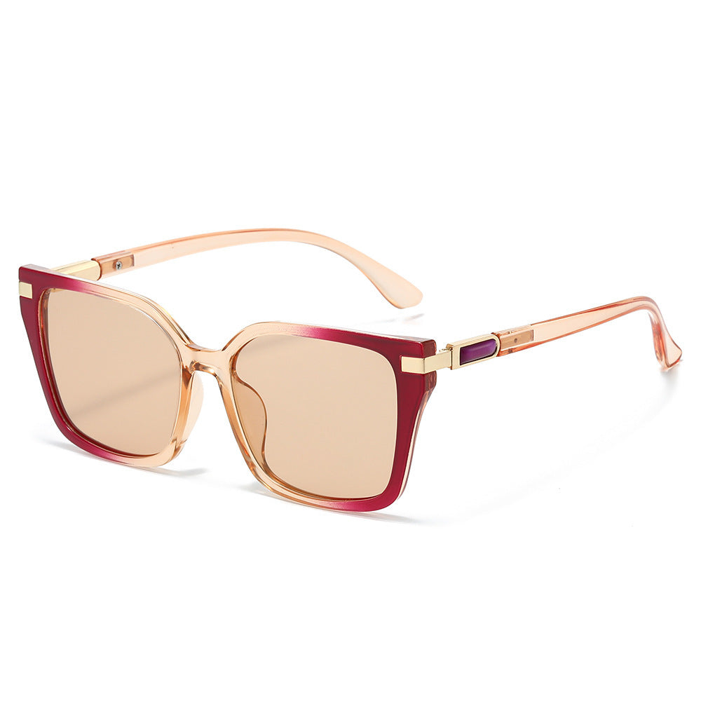 Oversized Quadratische Rahmen Sonnenbrillen mit goldenen Akzenten Brehn