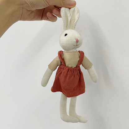 Weiche Leinenhase Puppe Paar mit abnehmbaren vintage-inspirierten Outfits