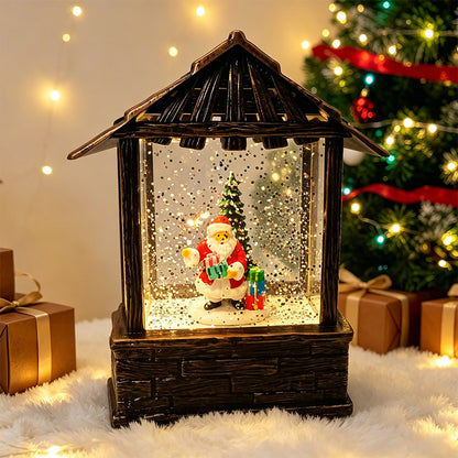 Weihnachtslaterne mit Schneekugel und LED-Beleuchtung Brehn