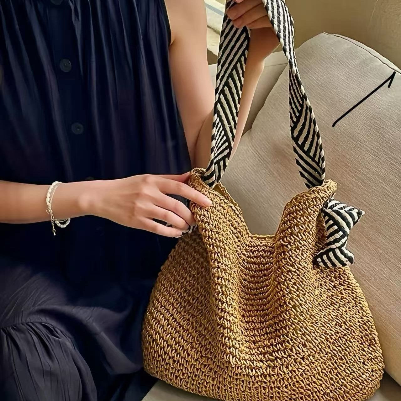 Handgefertigte Trendige Straw Bag Brehn