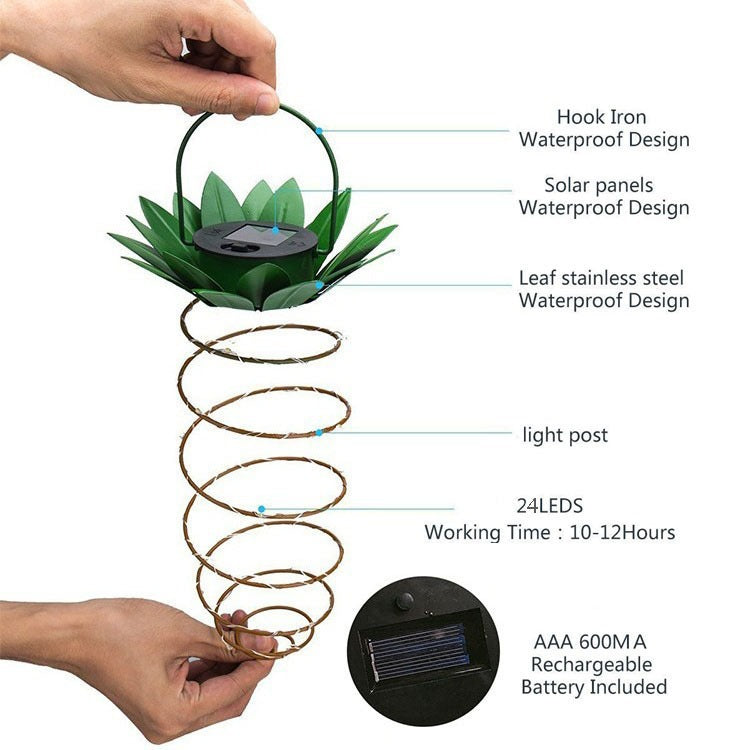 Spiral Pendant LED Hängeleuchte Pflanzgefäß Mit Faux Tropischem Blattaufsatz Brehn