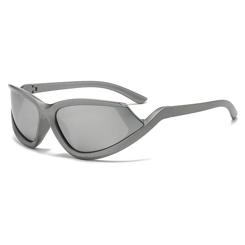 Damen futuristische Sonnenbrille mit aerodynamischem Design Brehn