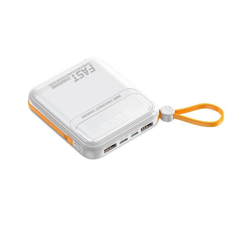 Kompakte Powerbank mit Integriertem Kabelmanagement und Digitaler Ladestandsanzeige Brehn