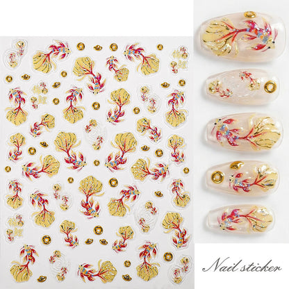 Goldfisch Nagelkunst Aufkleber