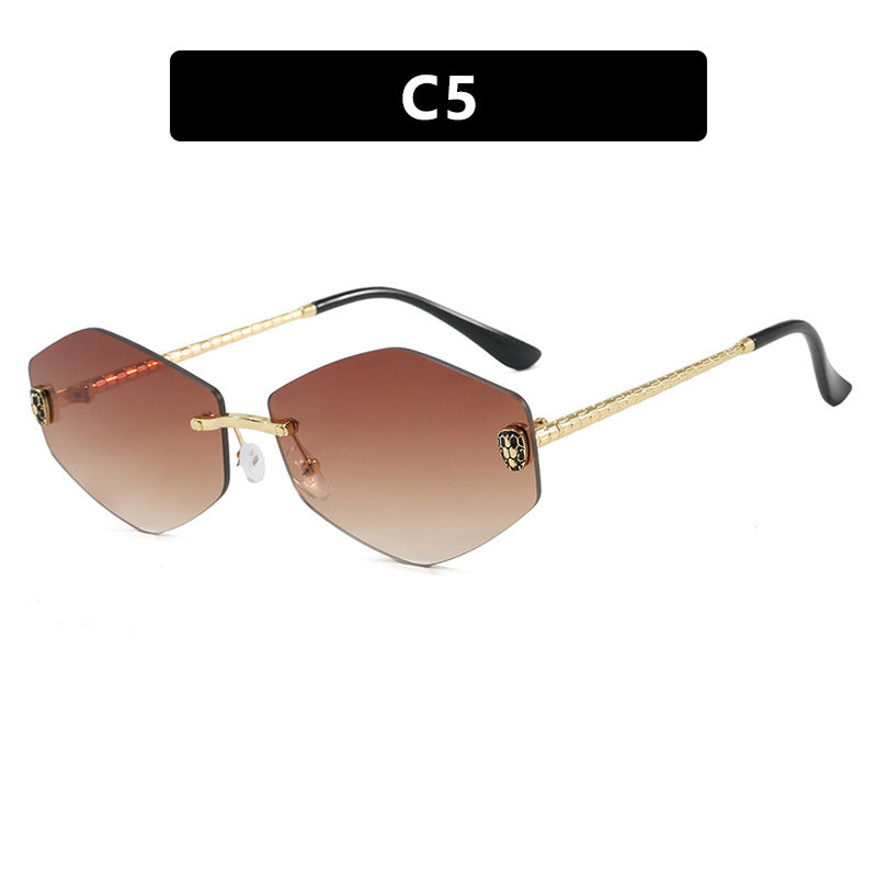 Damen geometrische Sonnenbrille im modernen Design mit elegantem Metallrahmen Brehn