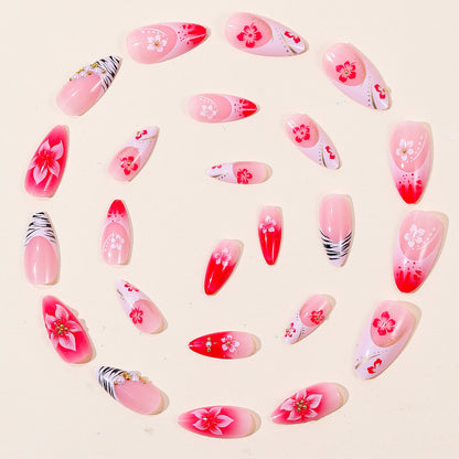 Exotische Blumen 3D Stiletto Nagelkunst Brehn