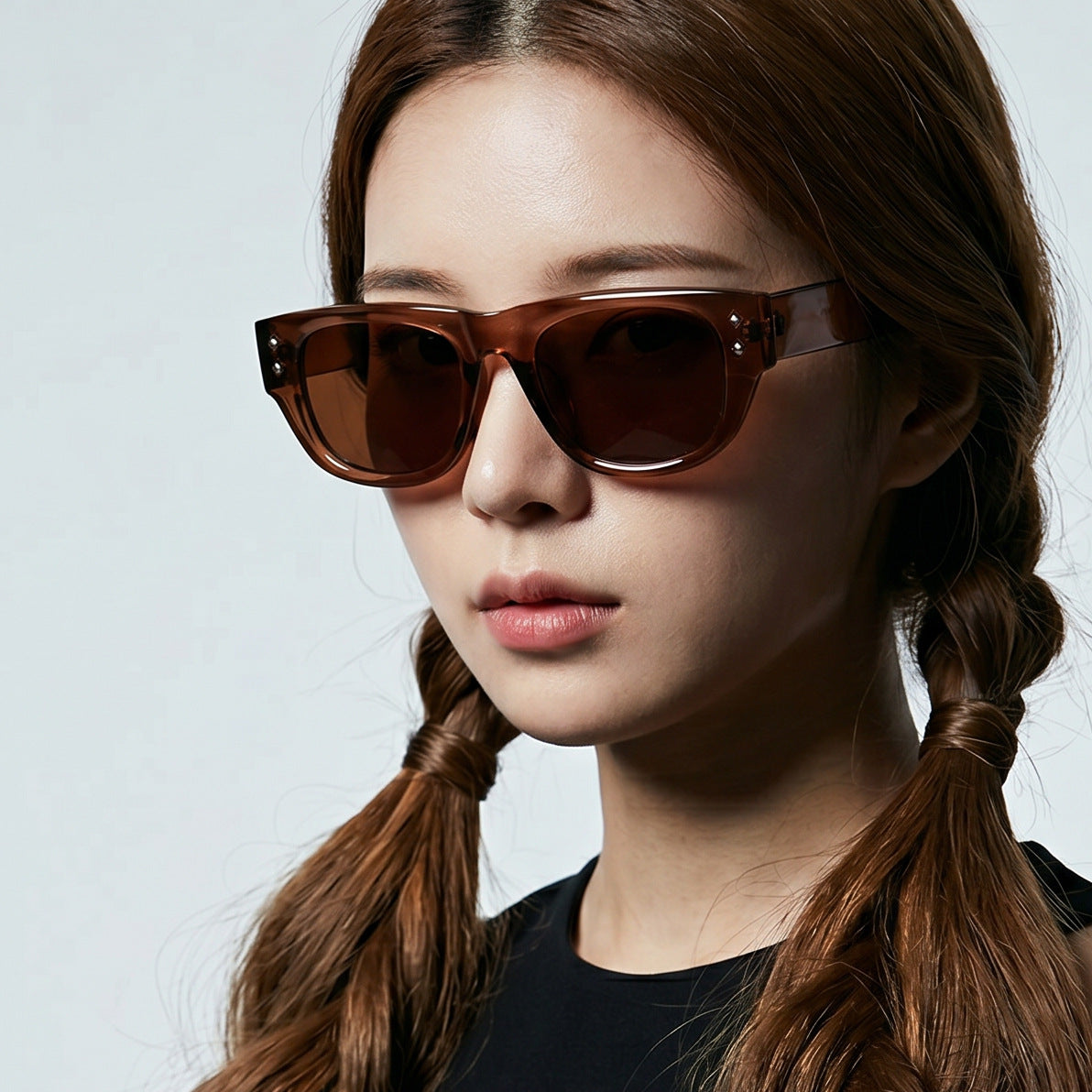 Damen modische Sonnenbrille im trendigen Rechteck-Design Brehn