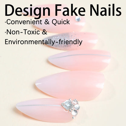 Kunstnagelset mit eleganten Glitzer- und Strassakzenten Brehn