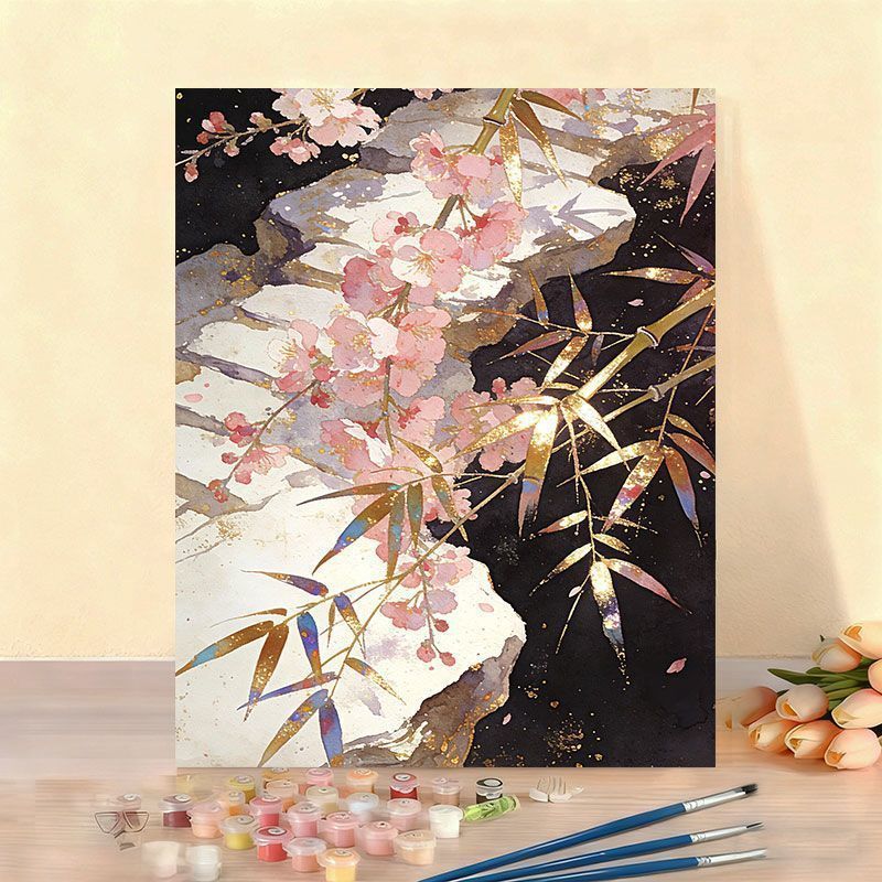 Elegantes Blumenaquarell-malen nach Zahlen Leinwand Kunstset Brehn