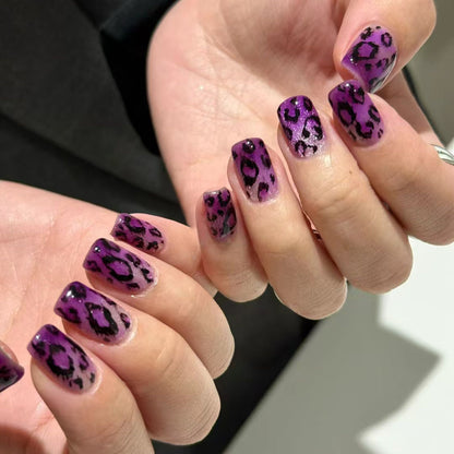 Wilder Leopard-Print-Nagelkunst-Set