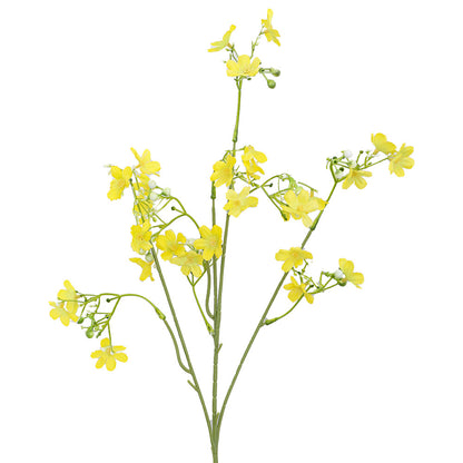 Künstlicher Blütenzweig mit zarten blauen Blumen und grünen Beeren Brehn