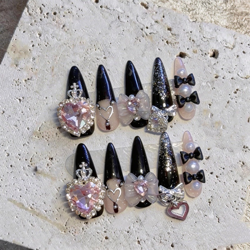 Dekorativer Strass Press-On Nagel Set