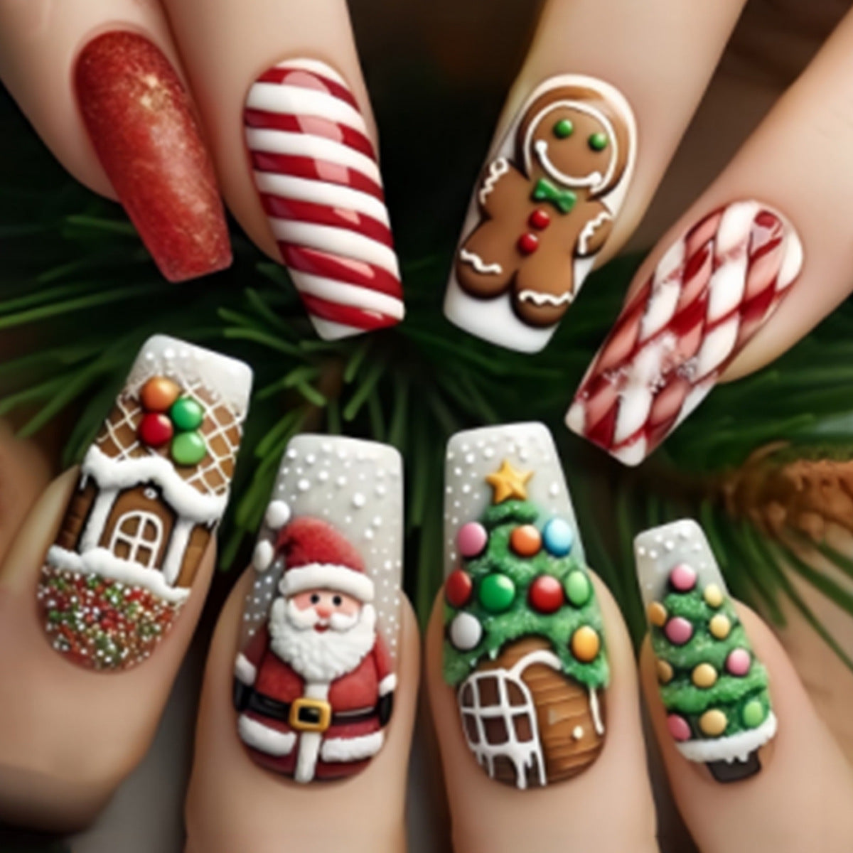 Kreatives Kunstnagelset mit Weihnachtsmotiven Brehn