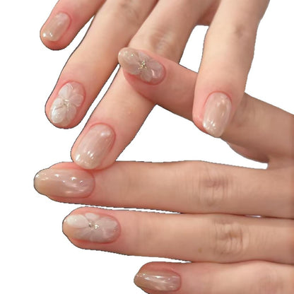 Künstlerische florale Press-On Nagelverzierungen
