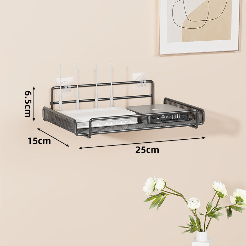 Wandmontierte belüftete Stahl-Dual-Tech-Regal für Router und Mediaplayer