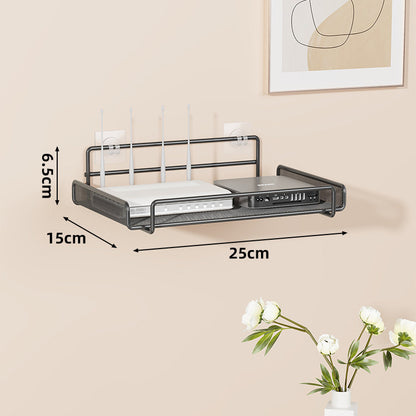Wandmontierte belüftete Stahl-Dual-Tech-Regal für Router und Mediaplayer