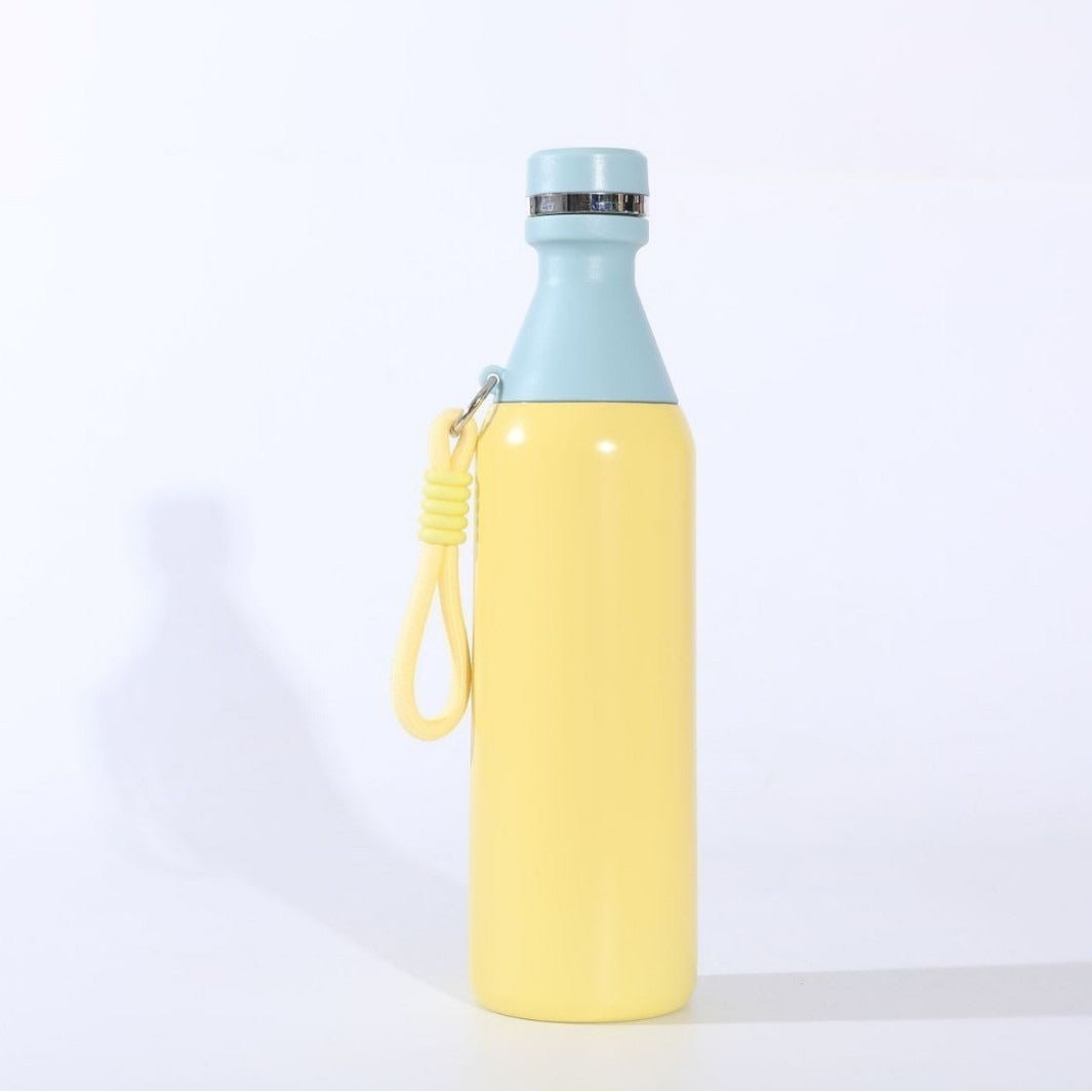 Damen isolierte Edelstahl Trinkflasche mit praktischem Tragegriff Brehn