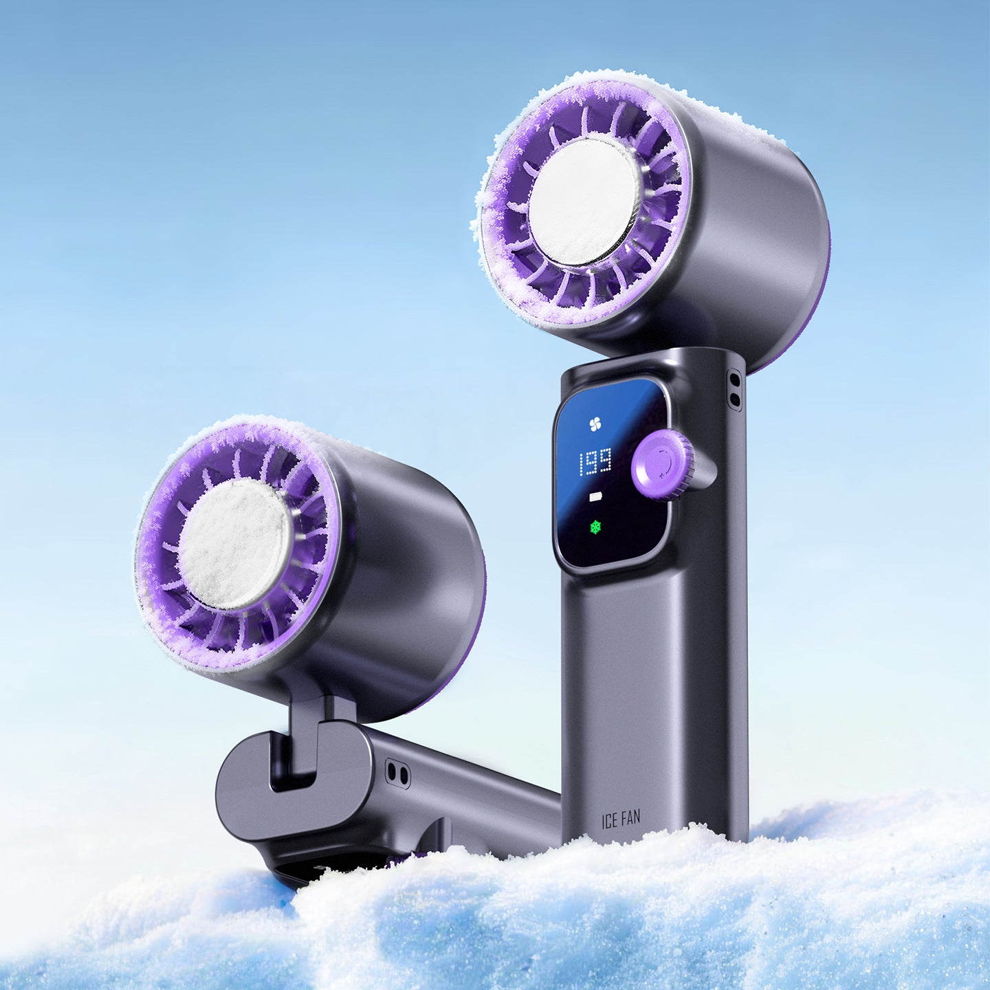 Damen Tragbarer Mini-Kühlventilator mit digitaler Temperaturanzeige Brehn