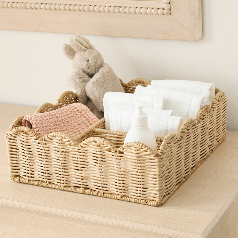 Stilvoller Organizer-Korb mit Wellenrand Brehn