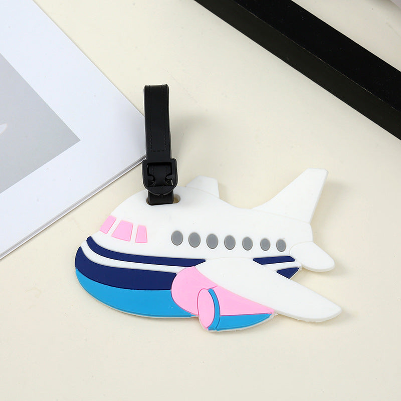 Silicone-Reisegepäckanhänger Weltkarte Flugzeugdesign mit verstellbarem Riemen Brehn