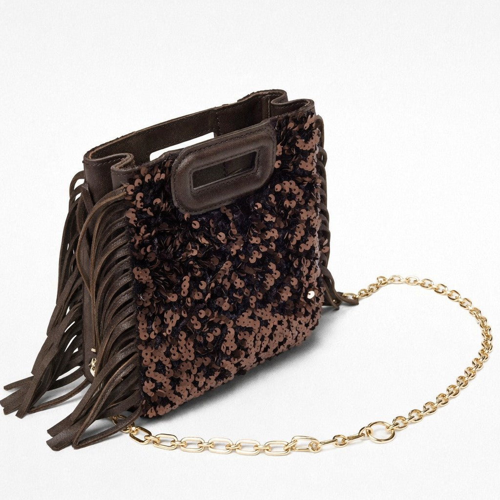 Fransierter Pailletten Clutch